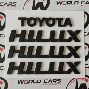 KIT EMBLEMAS TOYOTA HILUX REVO NEGRO MATE